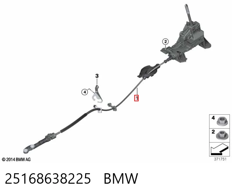 25168638225 BMW Palanca selectora cambio de marcha