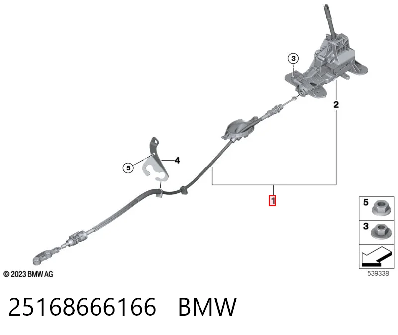 25168666166 BMW Palanca selectora cambio de marcha
