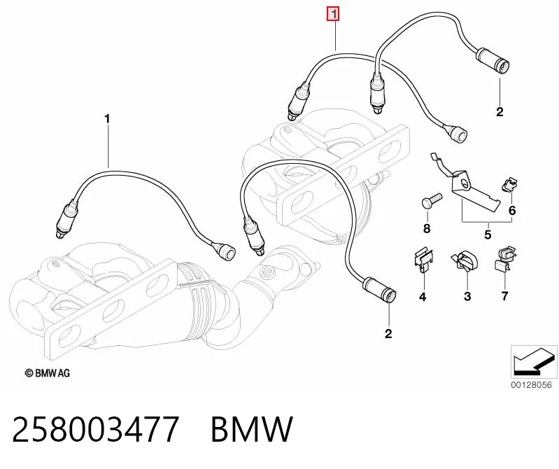 258003477 BMW Sonda lambda, sensor de oxígeno antes del catalizador izquierdo