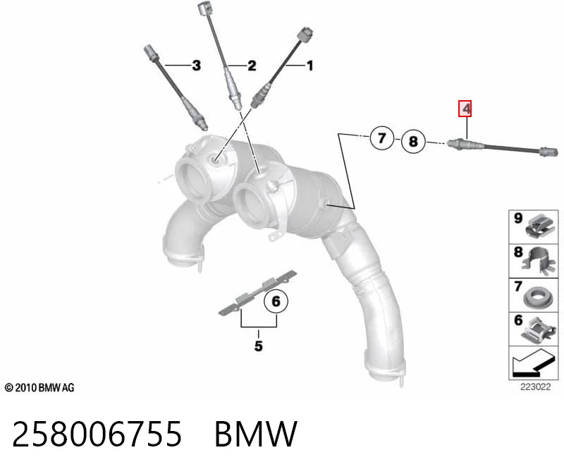 258006755 BMW Sonda lambda de oxígeno posterior al catalizador