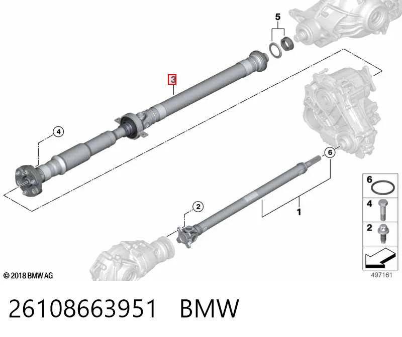 26108663951 BMW Árbol de transmisión