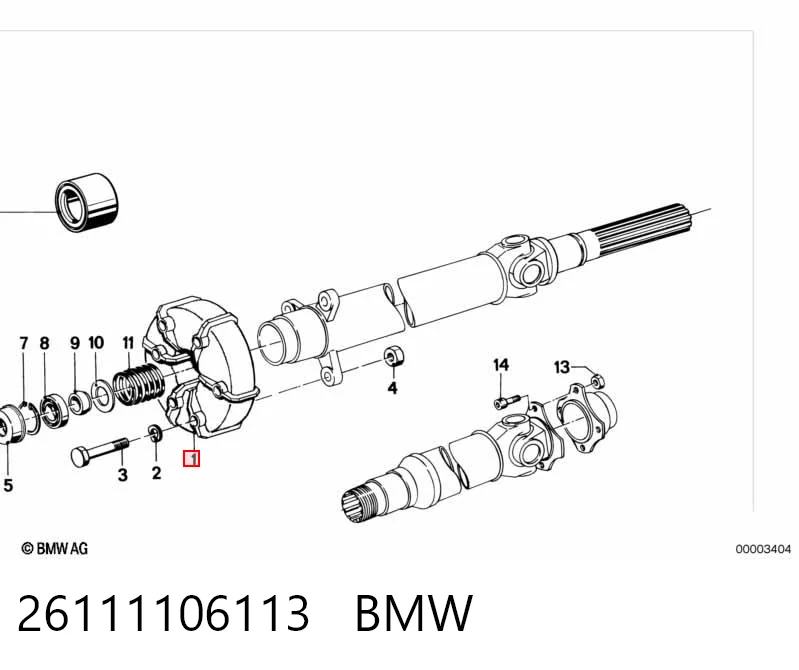 Acoplamiento elástico del cardán para BMW 3 E21