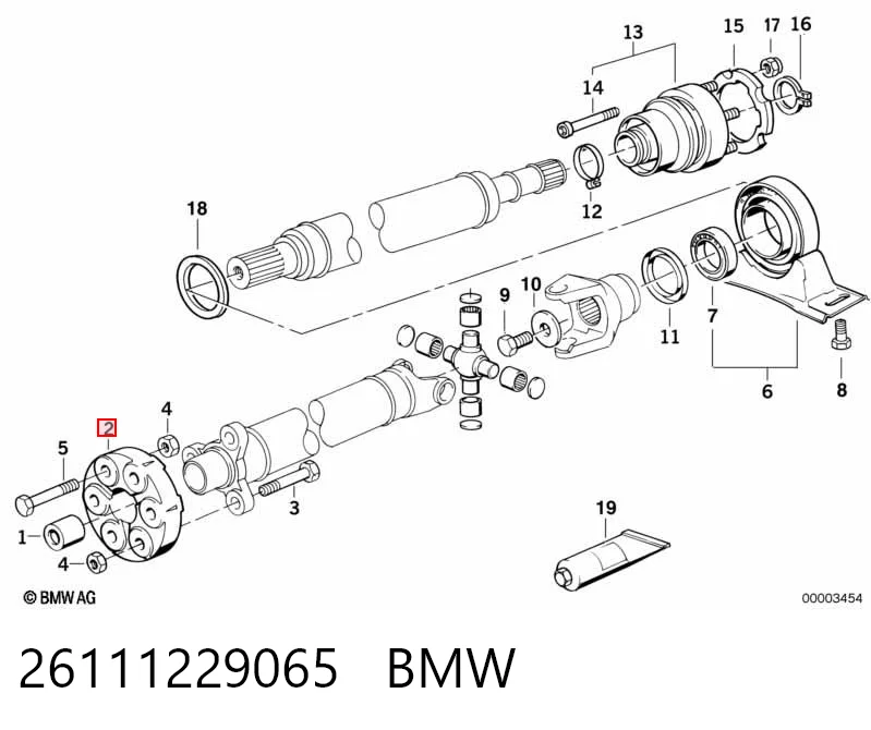 26111229065 BMW Acoplamiento elástico delantero del cardán