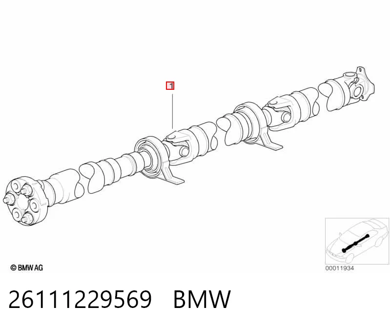 26111229569 BMW Cardán trasero