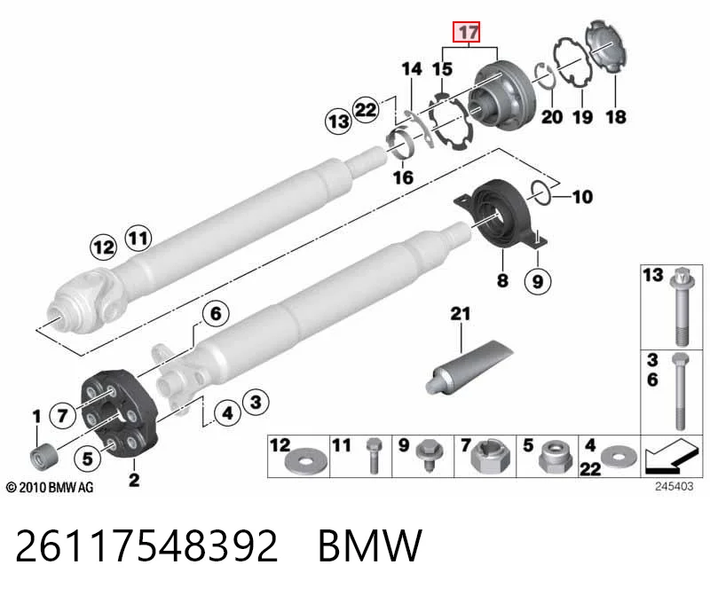 26117548392 BMW Junta homocinética del eje cardán trasero