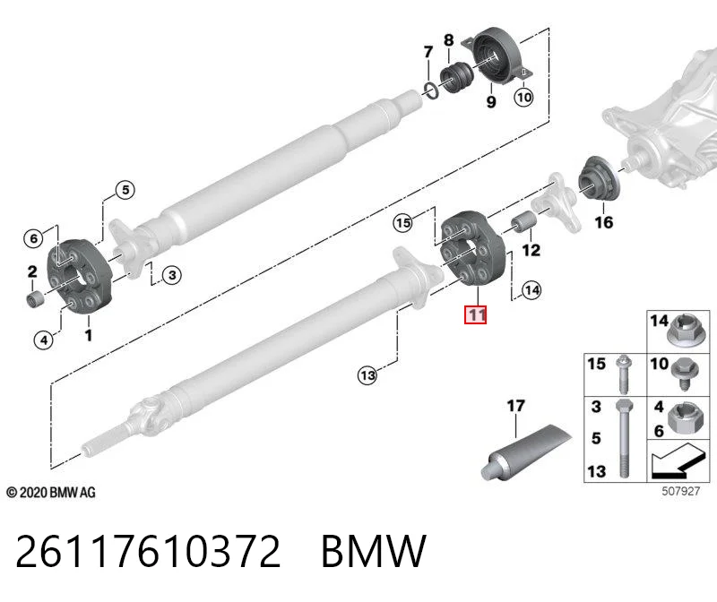 26117610372 BMW Acoplamiento elástico del cardán