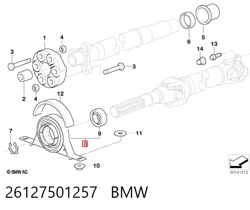 26127501257 BMW Rodamiento central del eje de transmisión