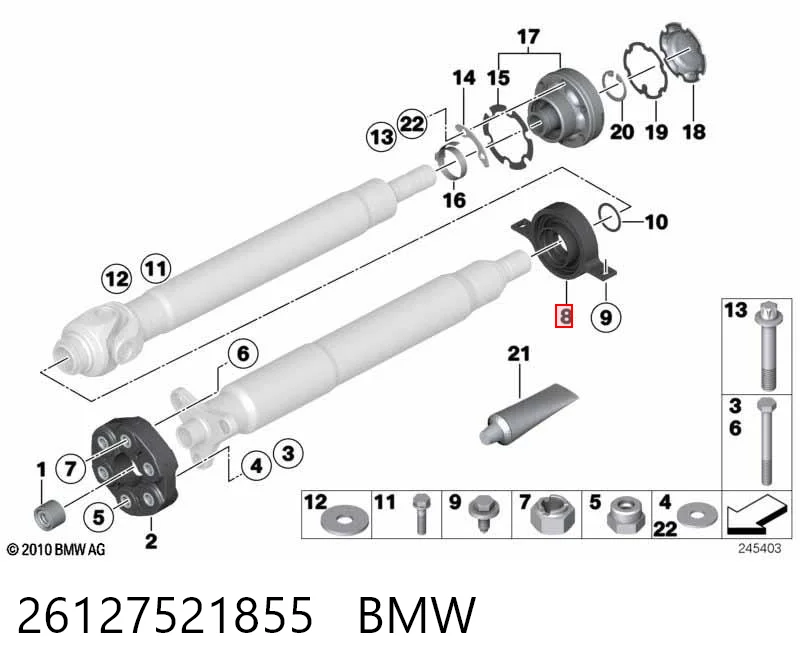 26127521855 BMW Rodamiento central del eje de transmisión