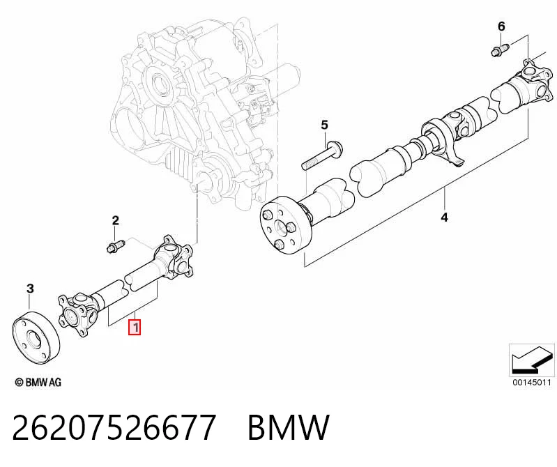 26207526677 BMW Transmisión cardán, eje delantero