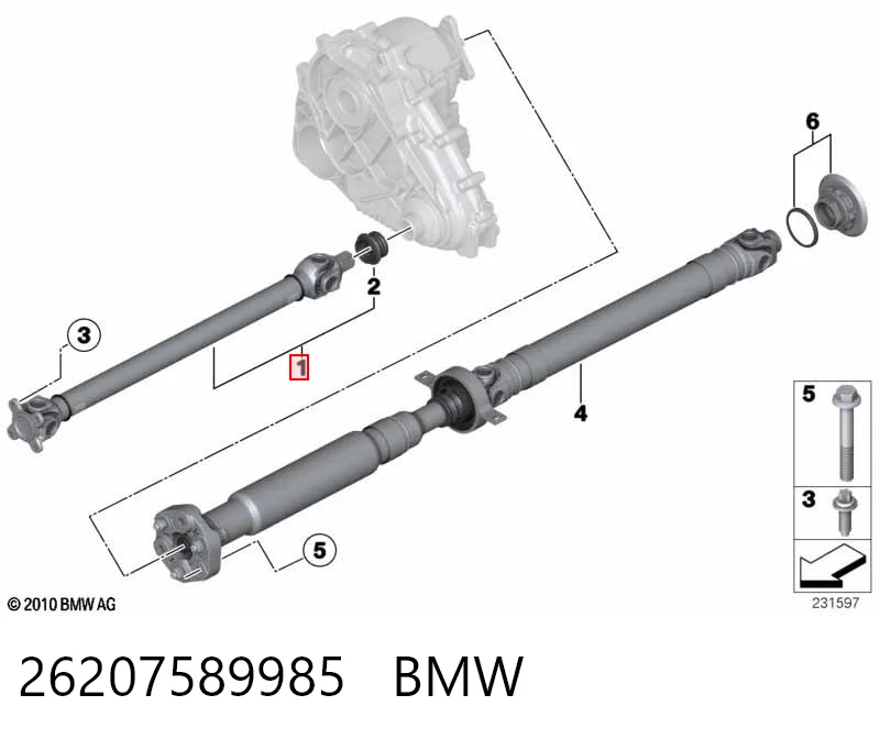 26207589985 BMW Transmisión cardán, eje delantero