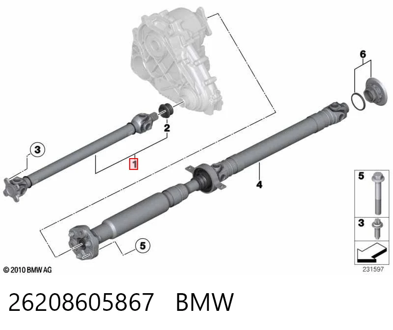 26208605867 BMW Transmisión cardán, eje delantero