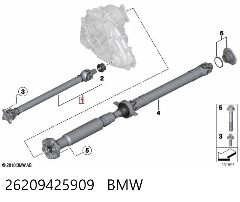 26209425909 BMW Transmisión cardán, eje delantero