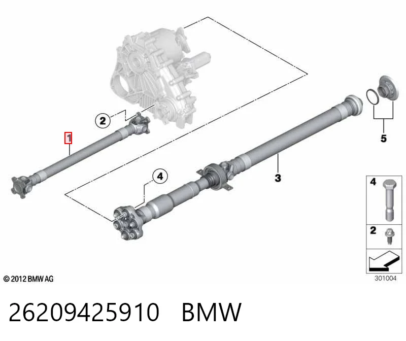 26209425910 BMW Transmisión cardán, eje delantero
