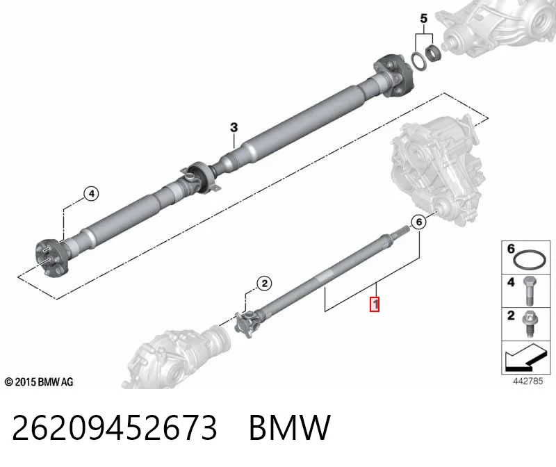 26209452673 BMW Transmisión cardán, eje delantero