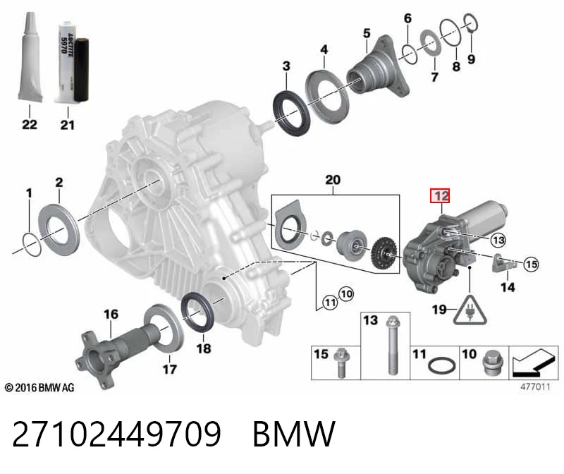 27102449709 BMW Motor de control de la caja de transferencia