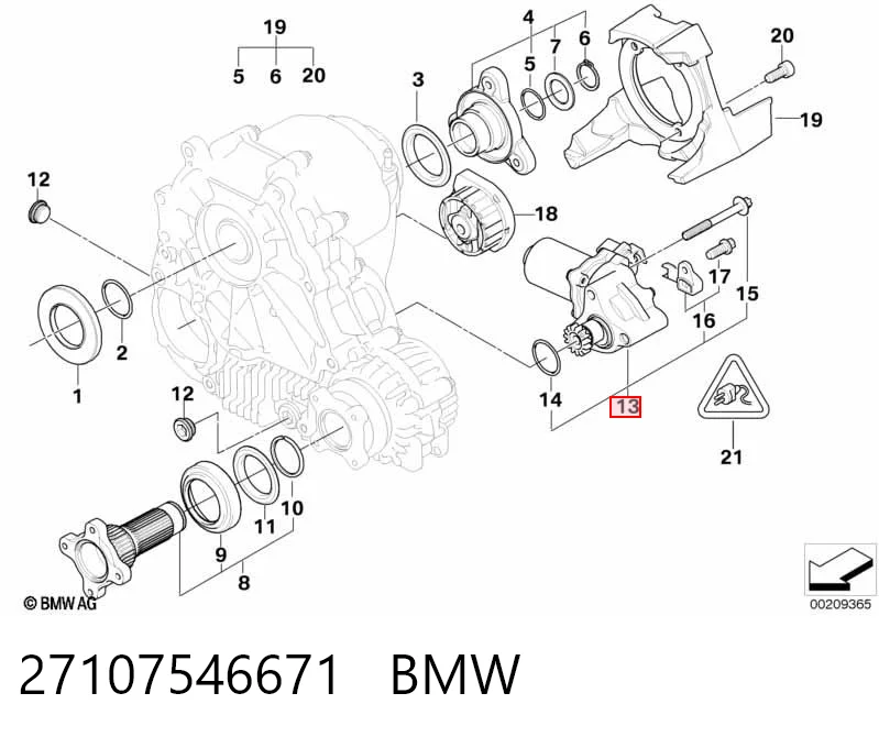 27107546671 BMW Motor de control de la caja de transferencia