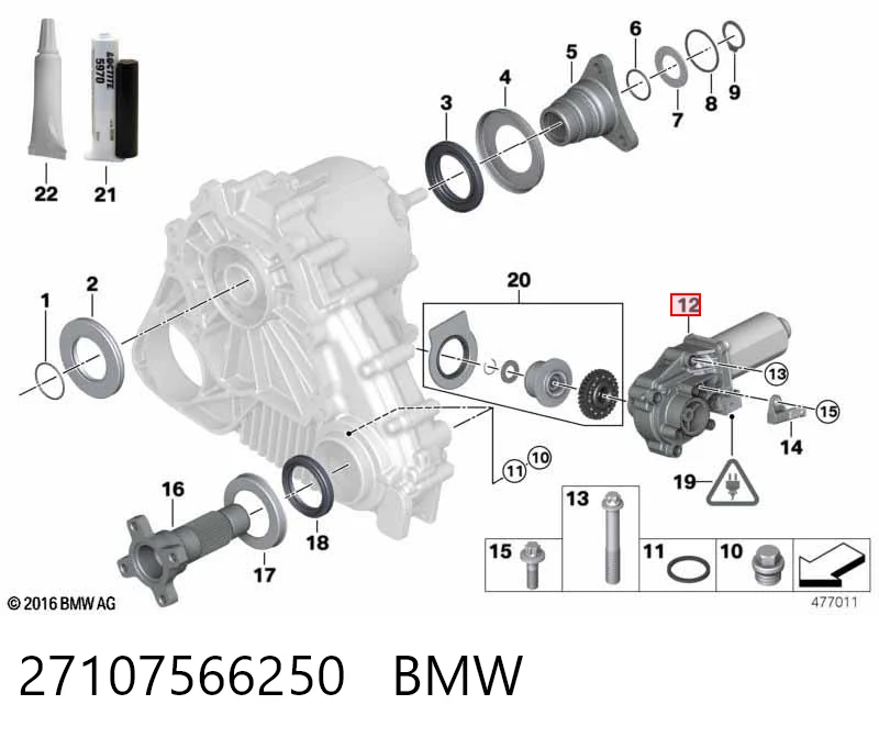 27107566250 BMW Motor de control de la caja de transferencia