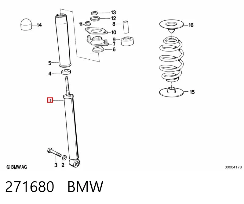 Amortiguador trasero 271680 BMW