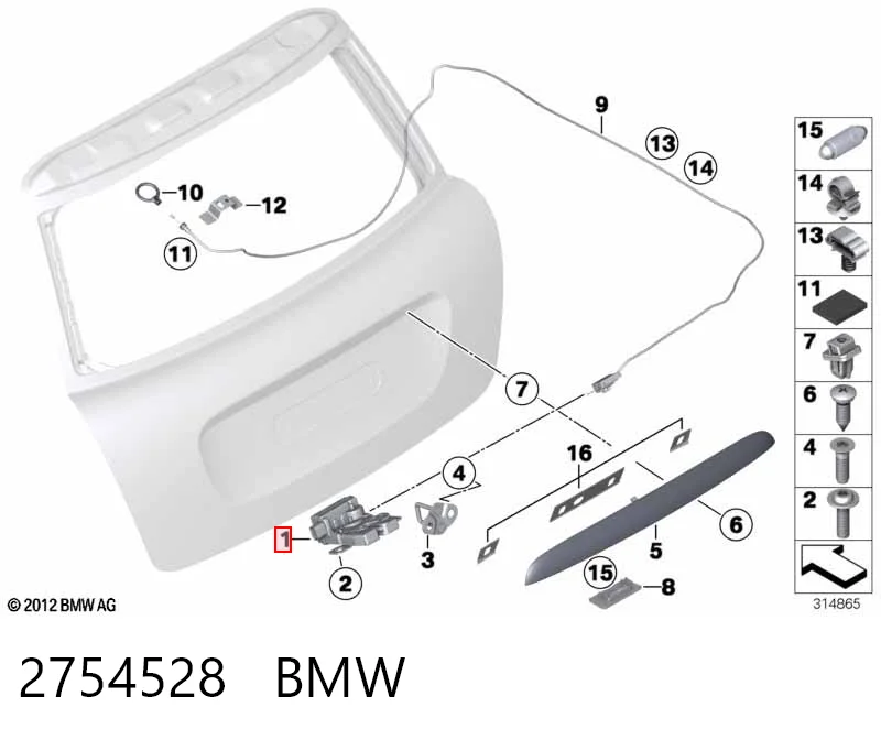 2754528 BMW Cierre del maletero