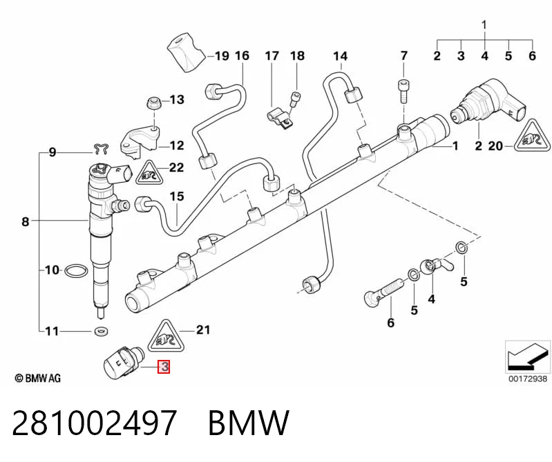 281002497 BMW Sensor de presión de combustible