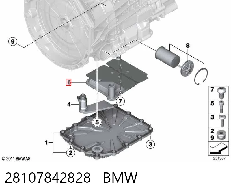 28107842828 BMW Filtro hidráulico transmisión automática