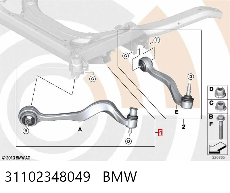 31102348049 BMW Brazo inferior izquierdo de la suspensión delantera