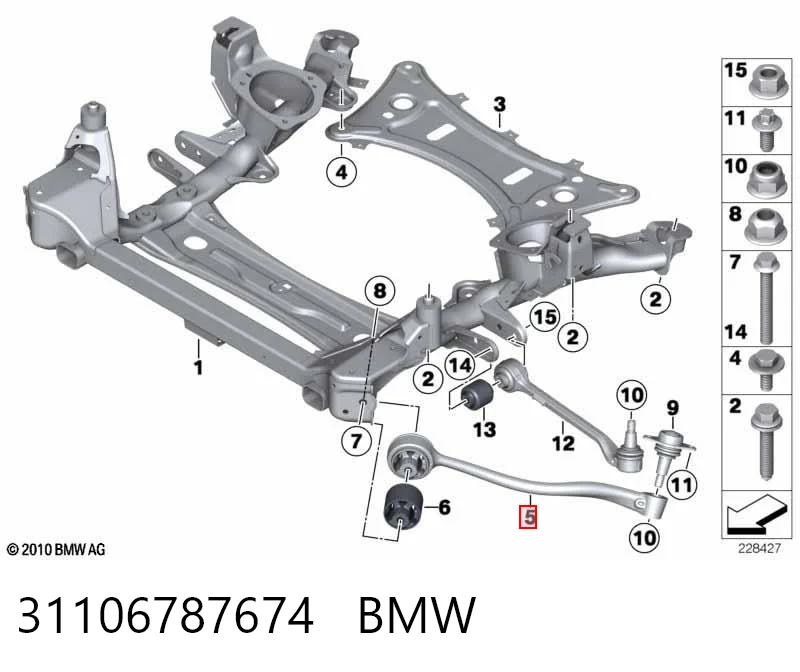 31106787674 BMW Brazo inferior derecho de la suspensión delantera