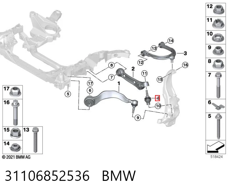 31106852536 BMW Rótula inferior de suspensión