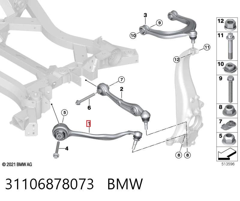 31106878073 BMW Brazo inferior izquierdo de la suspensión delantera