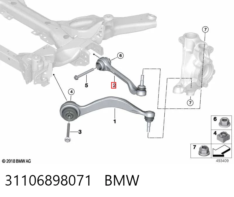31106898071 BMW Brazo inferior izquierdo de la suspensión delantera