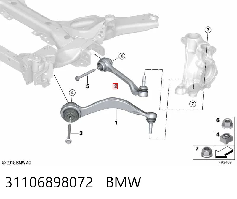 31106898072 BMW Brazo inferior derecho de la suspensión delantera