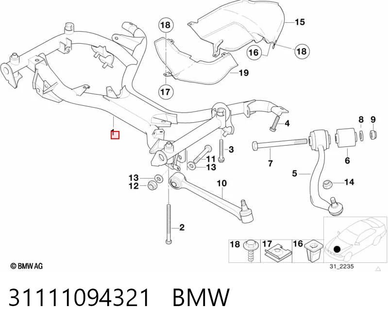 Comprar Subchasis delantero soporte motor BMW 7  E38 a bajo precio