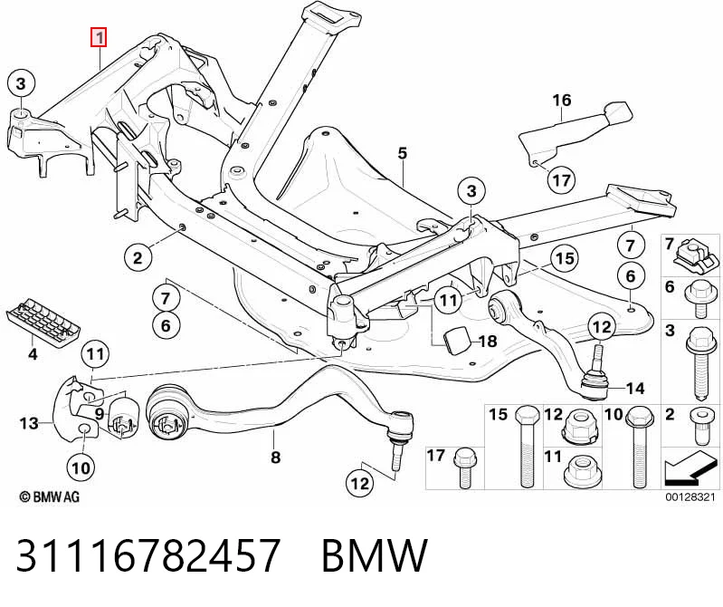 Comprar Subchasis delantero soporte motor BMW 7  E65, E66, E67 a bajo precio