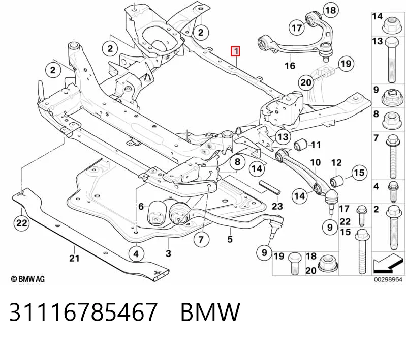 Subchasis delantero para BMW X5  E70