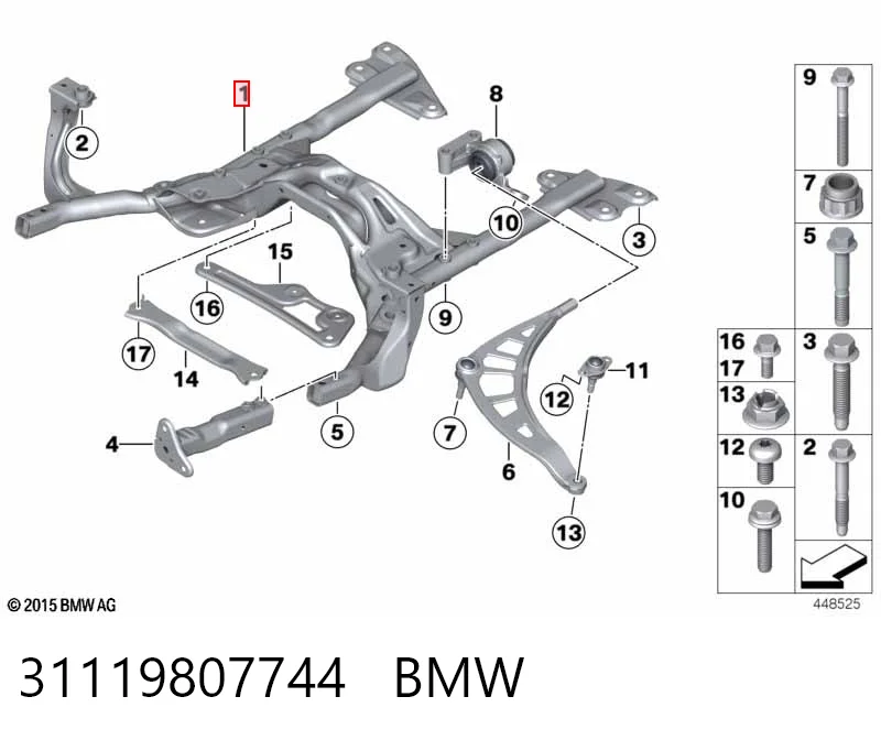 Subchasis delantero para Mini COUNTRYMAN  R60