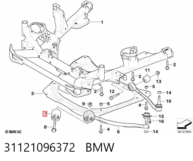 31121096372 BMW Silentblock de brazo de suspensión delantero inferior