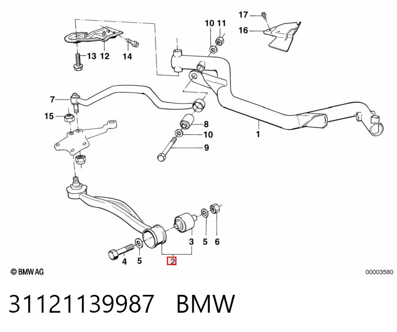 31121139987 BMW Brazo inferior izquierdo de la suspensión delantera