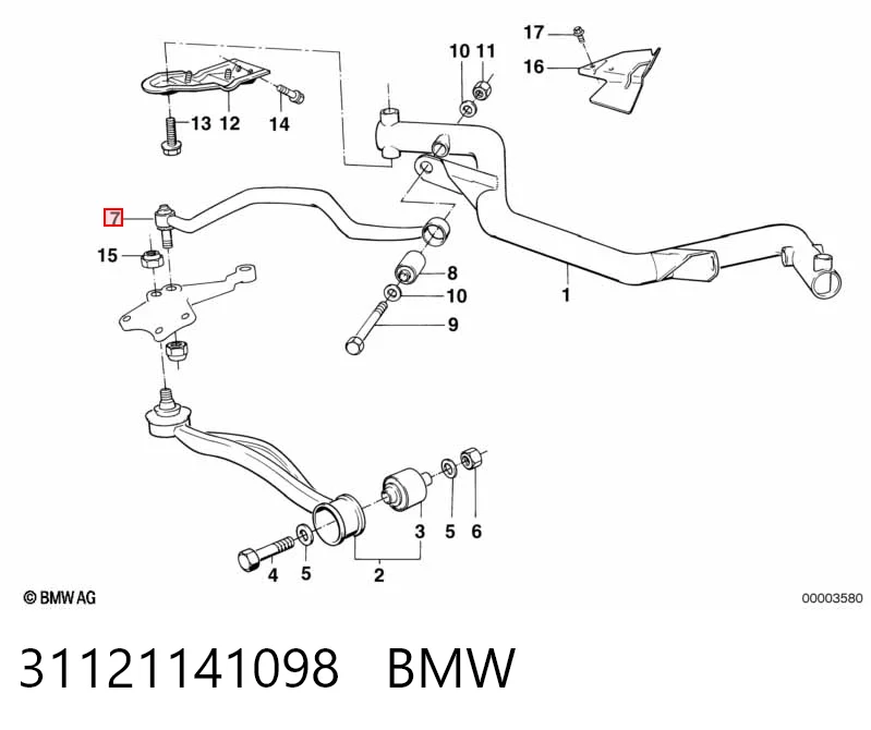 31121141098 BMW Brazo superior derecho de la suspensión delantera