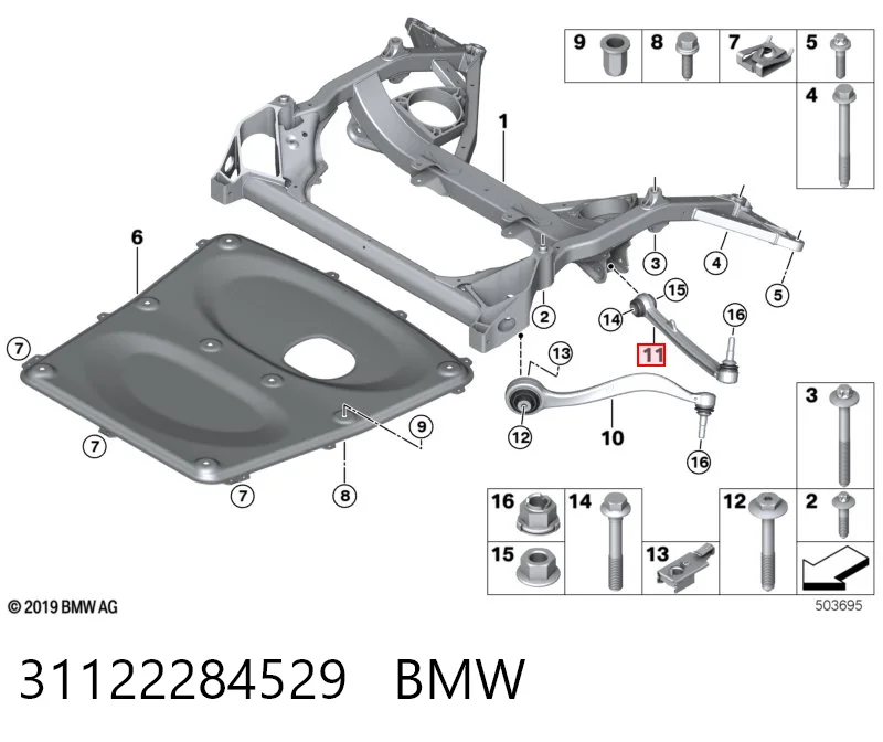 31122284529 BMW Brazo inferior izquierdo de la suspensión delantera