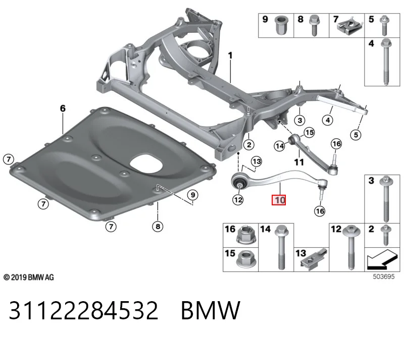 31122284532 BMW Brazo inferior derecho de la suspensión delantera