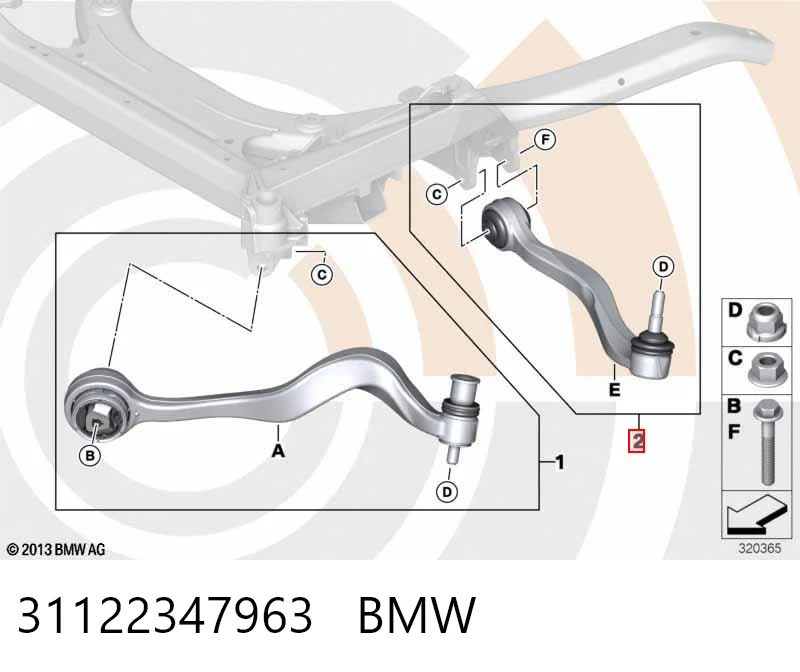 31122347963 BMW Brazo inferior izquierdo de la suspensión delantera