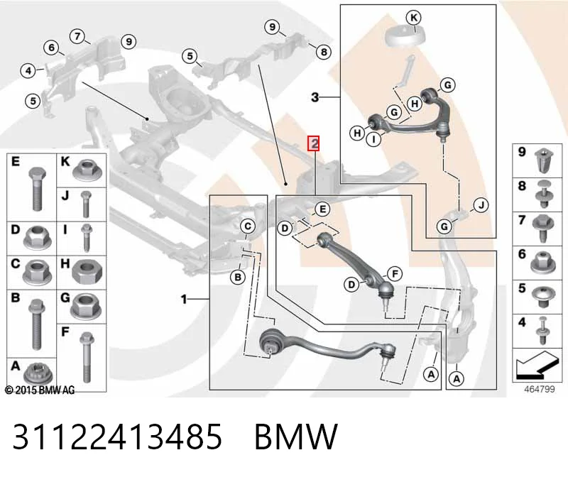 31122413485 BMW Brazo inferior izquierdo de la suspensión delantera