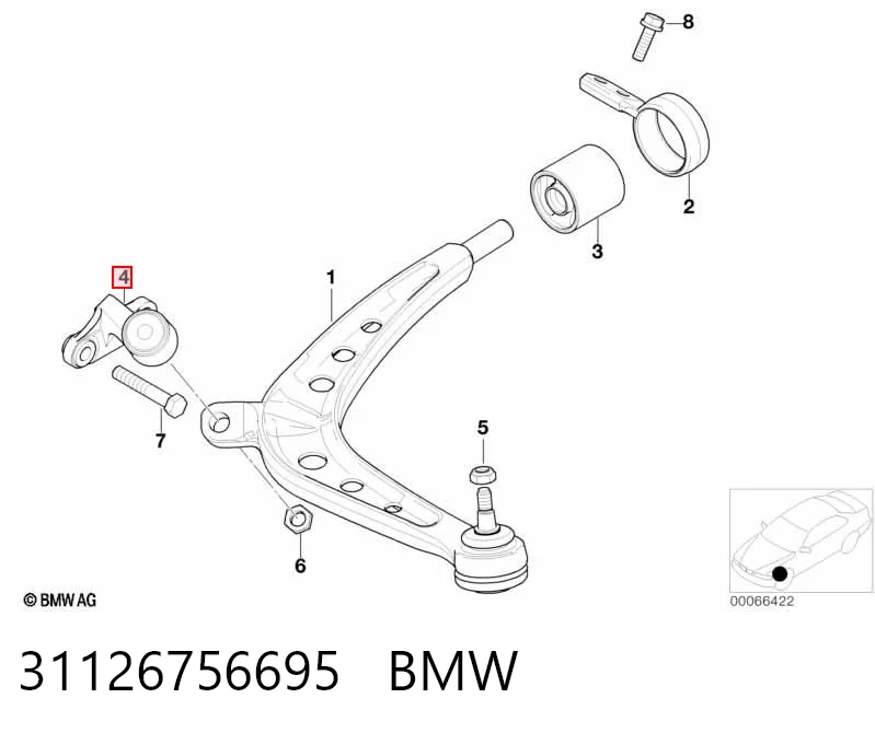 31126756695 BMW Rótula de suspensión inferior izquierda