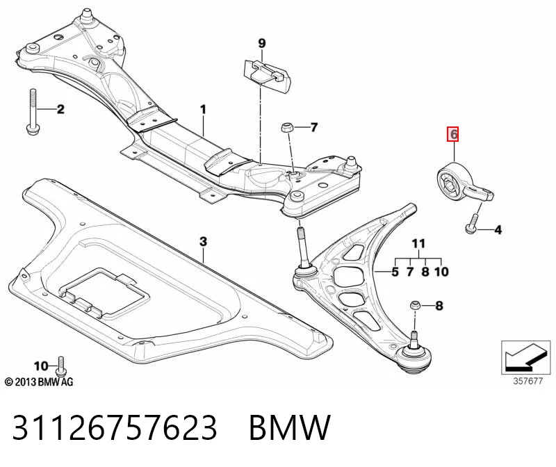 31126757623 BMW Silentblock de brazo de suspensión delantero inferior