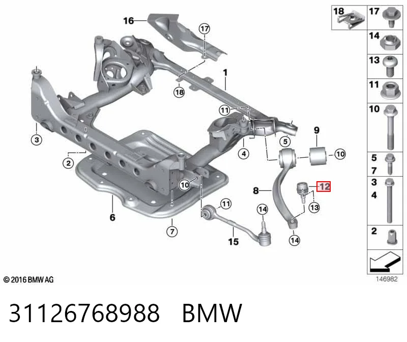 31126768988 BMW Rótula inferior de suspensión