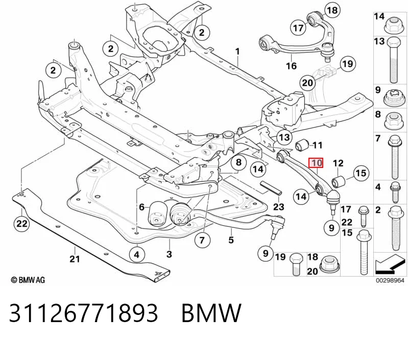 31126771893 BMW Brazo inferior izquierdo de la suspensión delantera