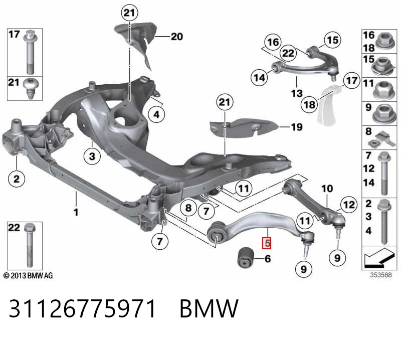 31126775971 BMW Brazo inferior izquierdo de la suspensión delantera