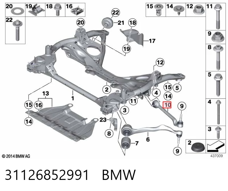 31126852991 BMW Brazo inferior izquierdo de la suspensión delantera