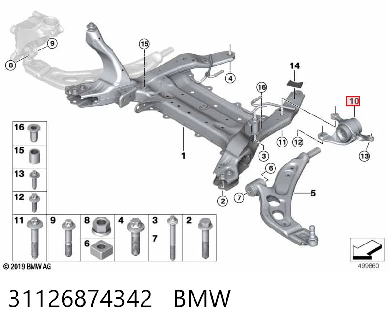 31126874342 BMW Silentblock de brazo de suspensión delantero inferior