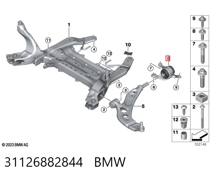31126882844 BMW Silentblock de brazo de suspensión delantero inferior